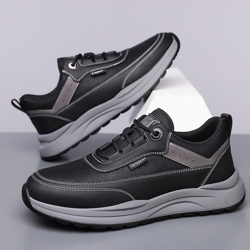 Classic Men'S Leather Sneakers Comfortable Casual Shoes For Daily Wear Fashionable Male Sports Footwear Outdoor Treking Trainers