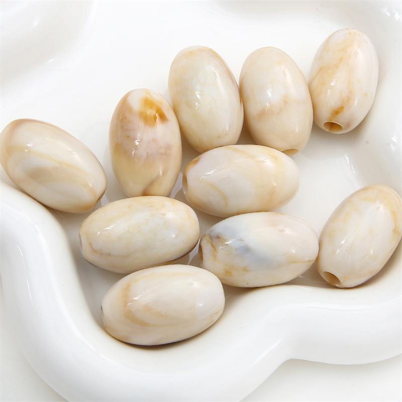 Two-Tone Acrylic Oval Bead for DIY Ancient Style Bracelets and Necklaces