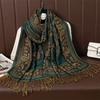 Luxury Bohemia Pashmina Scarf Shawl Wrap Paisley Jacquard Flowers Reversible Classic Tassels For Women Muslim Hijab T099