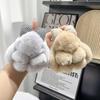 Plush Bowknot Bunny Keychain Fuzzy Faux Fur Rabbit Animal Doll Key Ring Holder DIY Handbag Pendant Backpack Decoration Kids Adults Birthday Gift