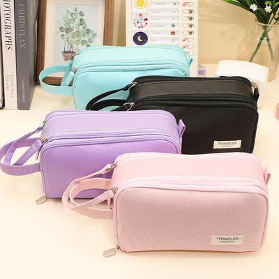 Kawaii Trousse à Crayons Portable Grande Capacité Ins Sac de Rangement pour Papeterie Multifonctionnel Boîte à Stylos Fournitures Scolaires de Bureau Papeterie