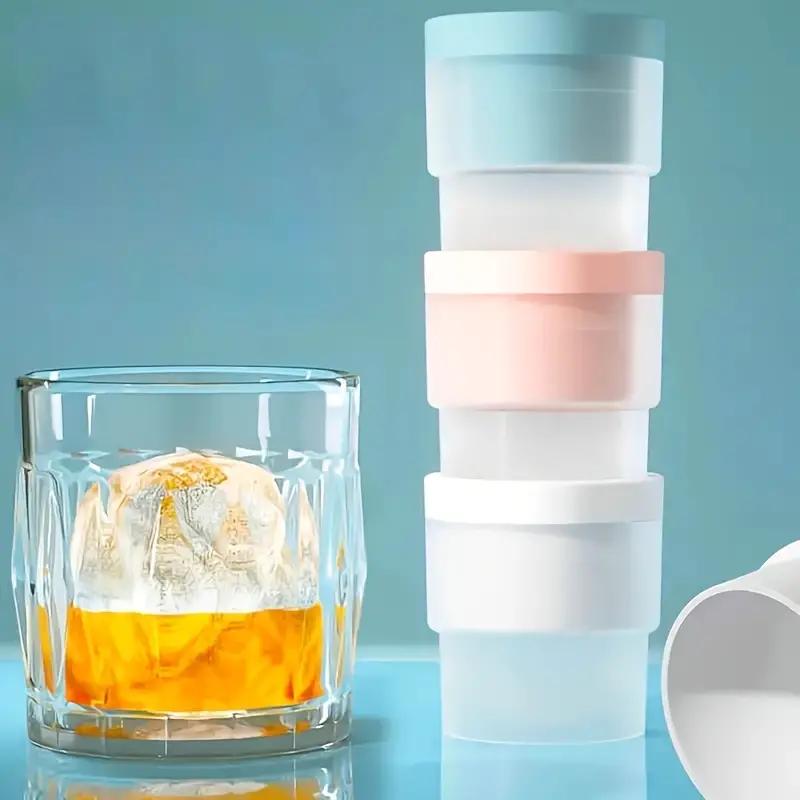 1/3 Stück Silikon-Eiskugelform Wiederverwendbarer Runder Eiswürfelbereiter für Whiskey-Cocktail und Getränke Bar Eisbereiter