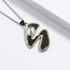 Creative Irregular Womens Pendants Fashion Black Gold Jewelry Sparkle Moonstone Pendant Necklaces Women