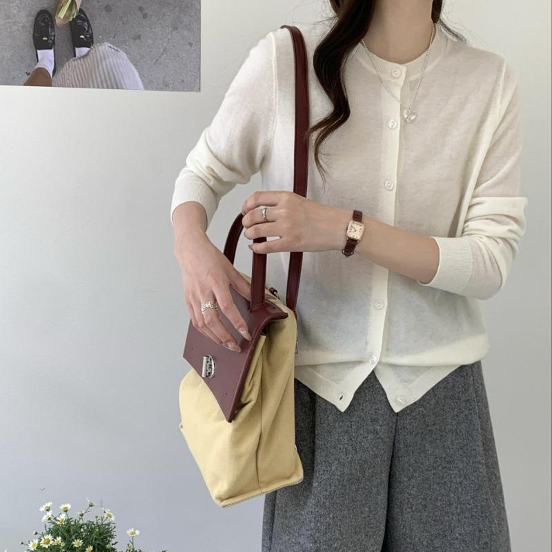 

Кардиган женский из шерсти мериноса с круглым вырезом, тонкий, приятный к коже и удобный свитер для ранней осени, для носки внутри и снаружи M белый