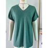 Summer V-neck Pure Color Casual Short-sleeved Women's T-shirts