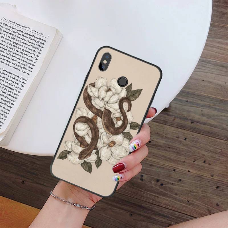 Hand Snake Flower Snake Painting Art Phone Case For Xiaomi Redmi 4X 5Plus 6A 7 7A 8 8A Redmi Note 4 5 7 8 9 Note 8T 8Pro 9Pro