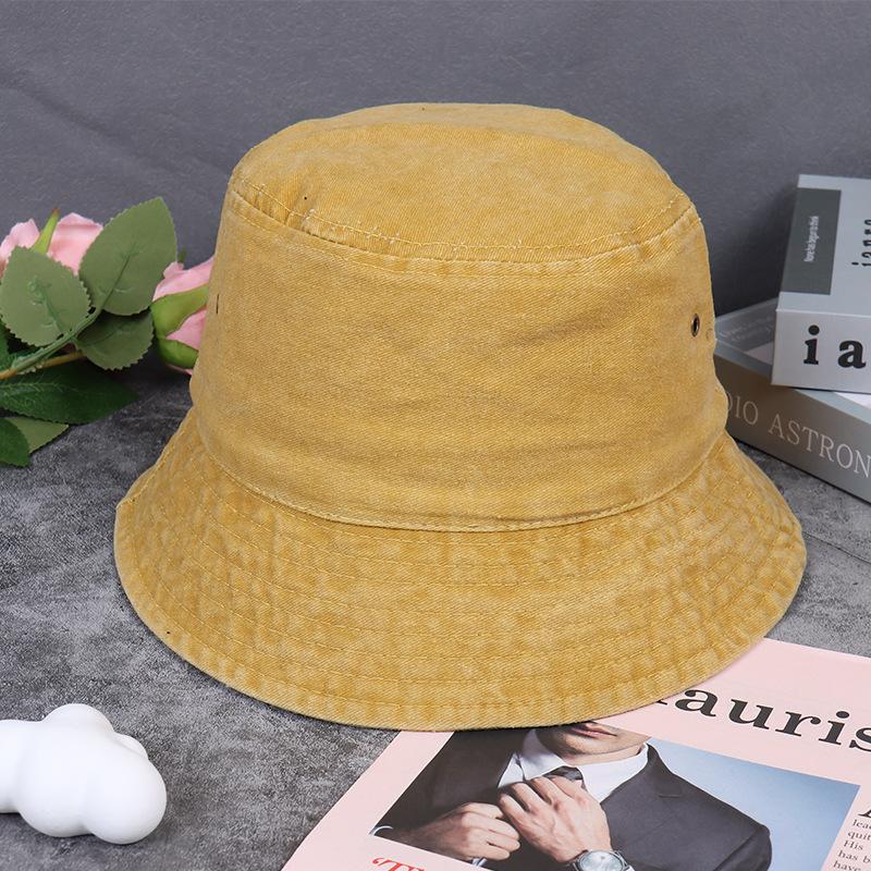 Old washed denim bucket hat spring and autumn summer basin hat versatile denim men's and women's retro