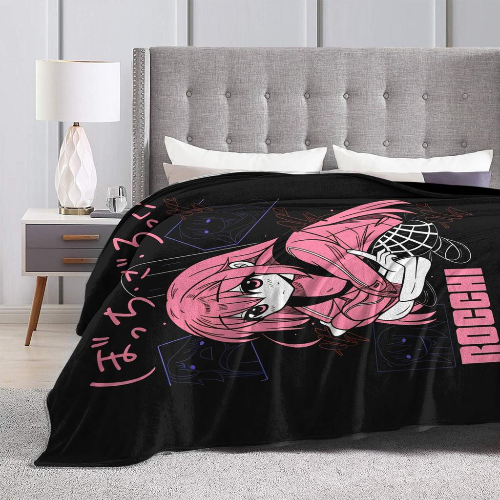 Bocchi the Rock Blankets  Soft Warm Funny Plush Throw Blanket For Kids Adult Home Decor Flannel Bedspread Bed Cover