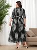 Chic Bohemian Plus Size Slimming Knit Mesh Dress - French Korean Resort Style