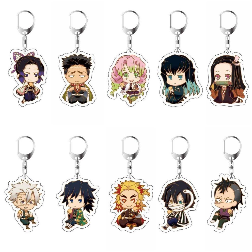 Demon Slayer Anime Cartoon Character Acrylic Keychain Bag Pendant Accessories