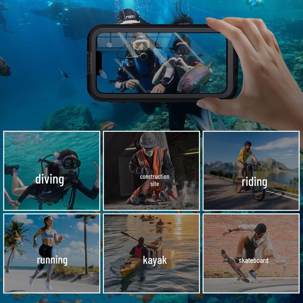 iPhone 16e Waterproof Drop-proof Full Coverage Protective Case for Outdoor Swimming