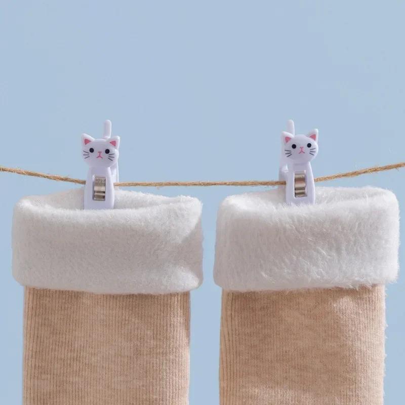 6 /Bag Cartoon Cute Cat Clip Food Seal Clip Note Memo Clip Multi-functional Compact Clothpin For Portable Snack Storage Bag Clip