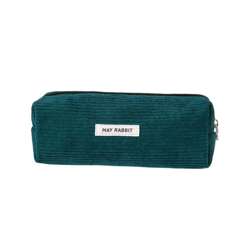 Corduroy Pen Bag Stationery Bag Large Capacity Pencil Pouch Pencil Case Makeup Bag School Office Supplies for Students