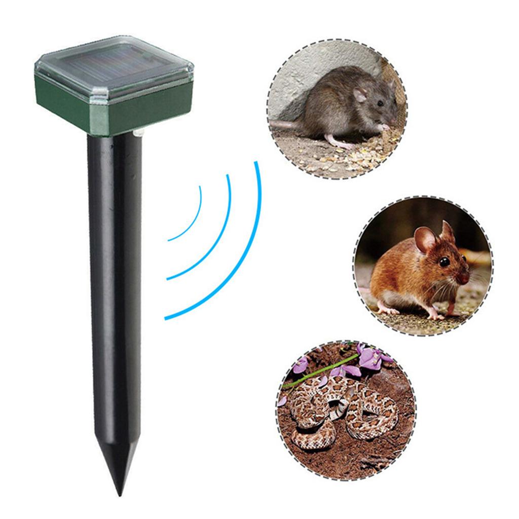 Solar Mole Repellent Ultrasonic Outdoor Powered Sonic Deterrent Mole Stopper Scare Vole for Lawn