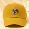 Adorable Dachshund Print Baseball Cap  Washed Vintage Style Adjustable Fit Soft  Comfortable Perfect for Casual Wear Outdo