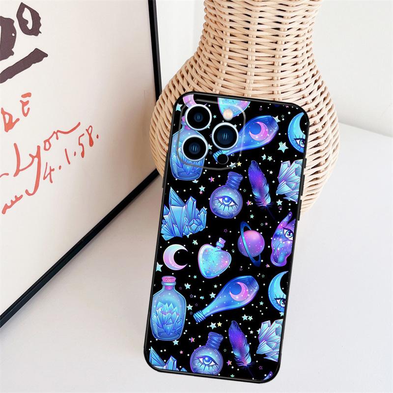 Occult Witchcraft Moon Gothic Witch Phone Case For iPhone 16 Pro Max 15 14 13 11 12 17 Pro Max mini 15 16 Plus 16e 17 Air Cover
