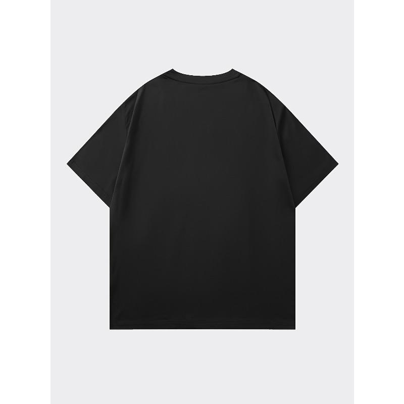 Men's Street Racing Pattern Tokyo Printed Comic Print Suitable For Daily Casual Wear Black Fashion T-Shirt