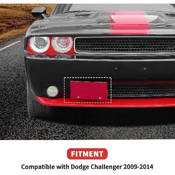 Supporto Staffa Porta Targa Anteriore Compatibile con Dodge Challenger 2009-2014 (Nero)
