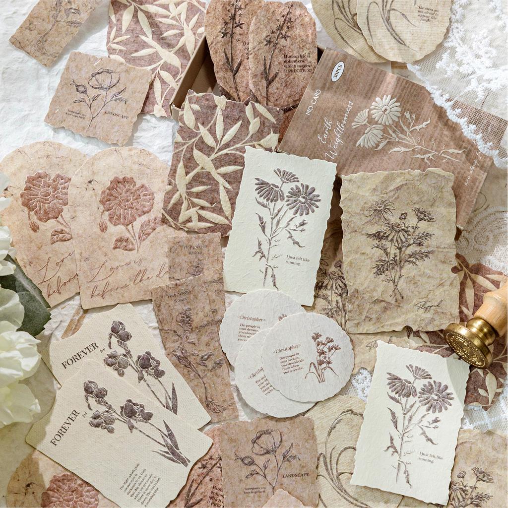 Journal GO 30 Stück/Box Vanille Papieraufkleber Kreatives Scrapbooking Collage Junk Journal DIY Texturmaterial für Bastelarbeiten
