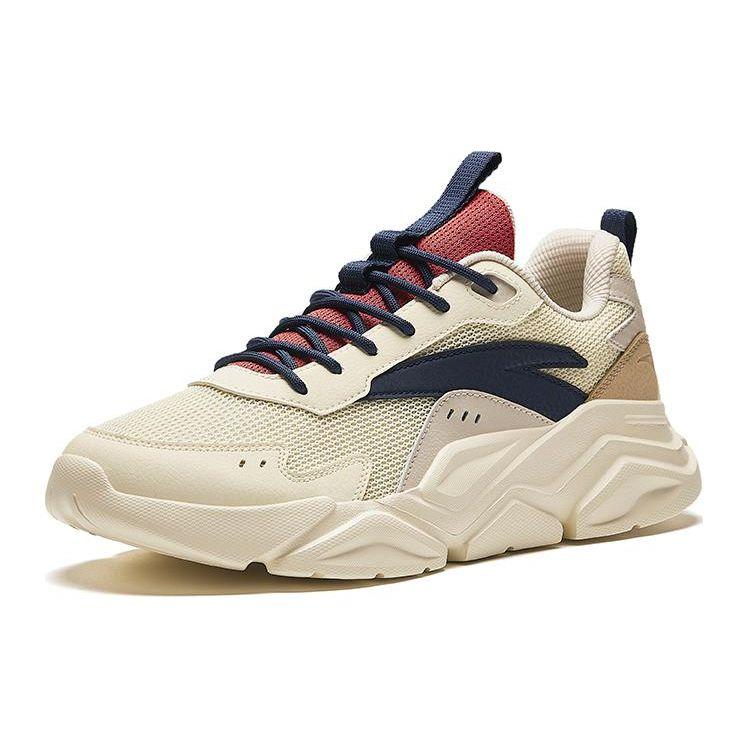 Anta Lifestyle Series Shock Absorption Non-Slip Low-Top Casual Shoes Men Sneaker White Blue Red 912428809-3