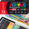 12-120 Colors Acrylic Paint Pens Markers Brush Tip Paint Markers For Rock Painting Wood Canvas Stone,Christmas Gift DIY Crafts