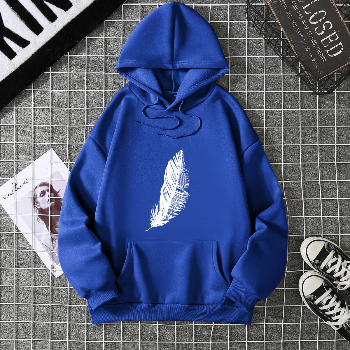 

Европейский и американский горячий повседневный универсальный пух свободный худи бархатный женский свитер 5xl