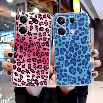 Priehľadné mäkké silikónové puzdro so vzorom leoparda pre Xiaomi Redmi Note 13 Pro 13C Samsung A55 A54 A34 S24 M35 iPhone 15 Ochranné puzdro proti nárazom s ochranou fotoaparátu