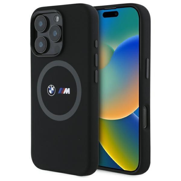 BMW Bmhmp16X23Srok Iphone 16 Pro Max     6.9 Black Hardcase M Silicone Printed Ring Magsafe