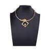Personality Retro Trend Punk Niche Design Sense Irregular Articulation Geometric Round Alloy Necklace Women