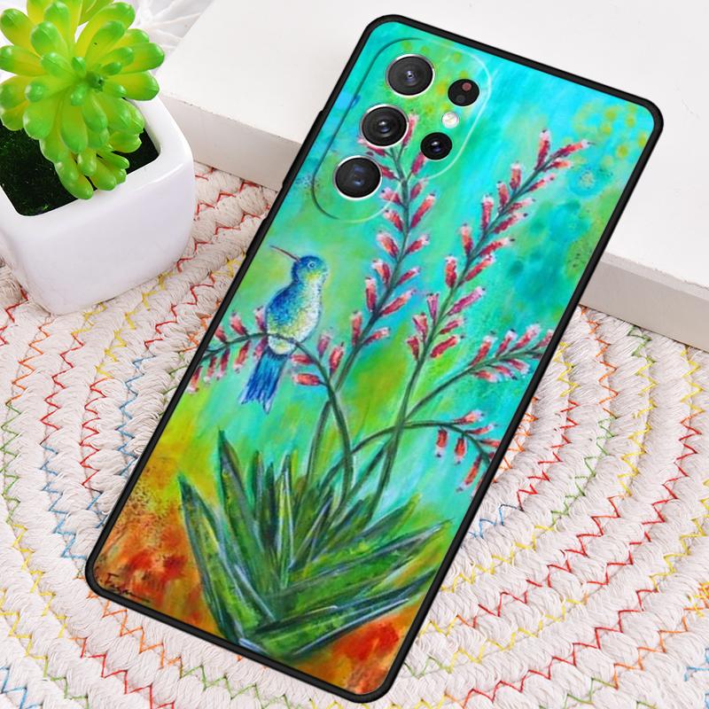 Lovely Birds Hummingbird soft Silicone Phone Case For Samsung Galaxy note 10 pro S26 S25 S24 S23 S22 S21 Plus Ultra Capa Cover