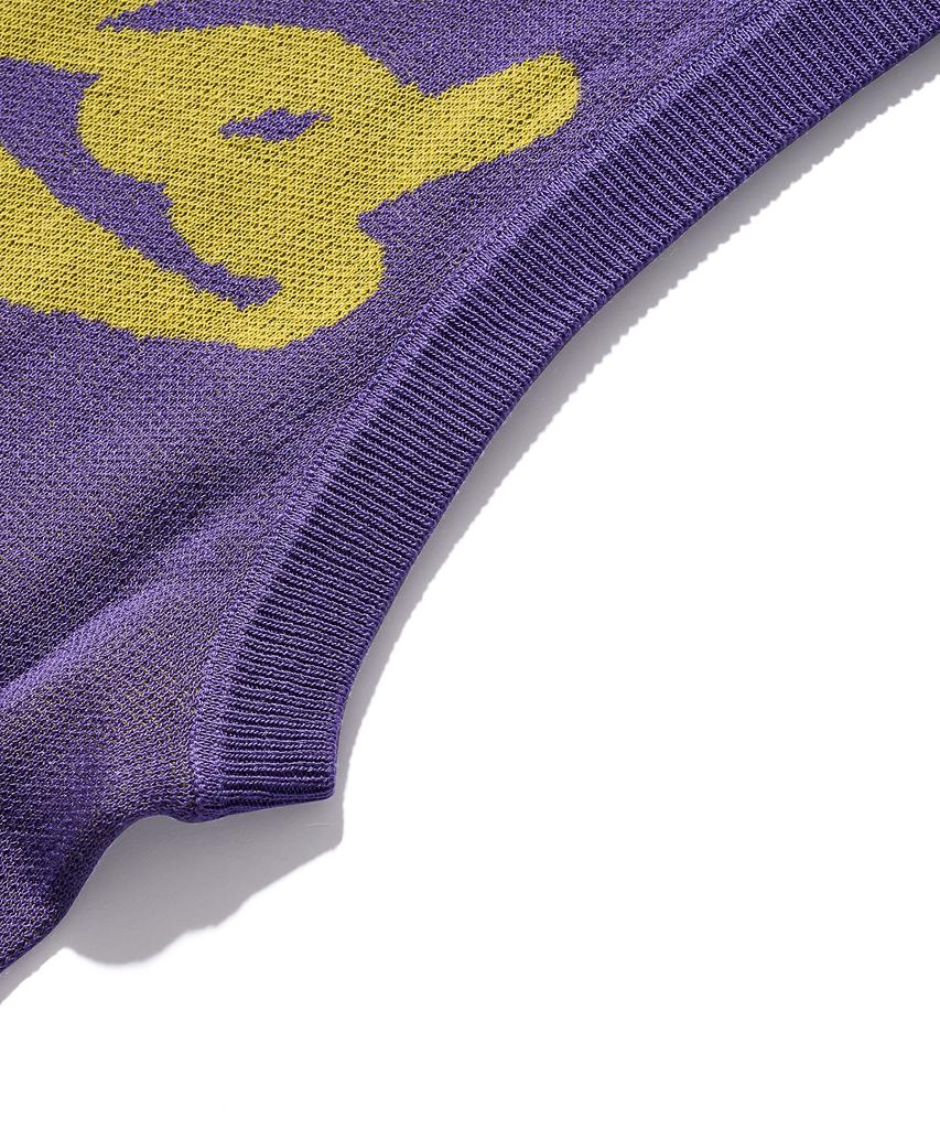BROWNBREATH Spread Knit Vest - Purple