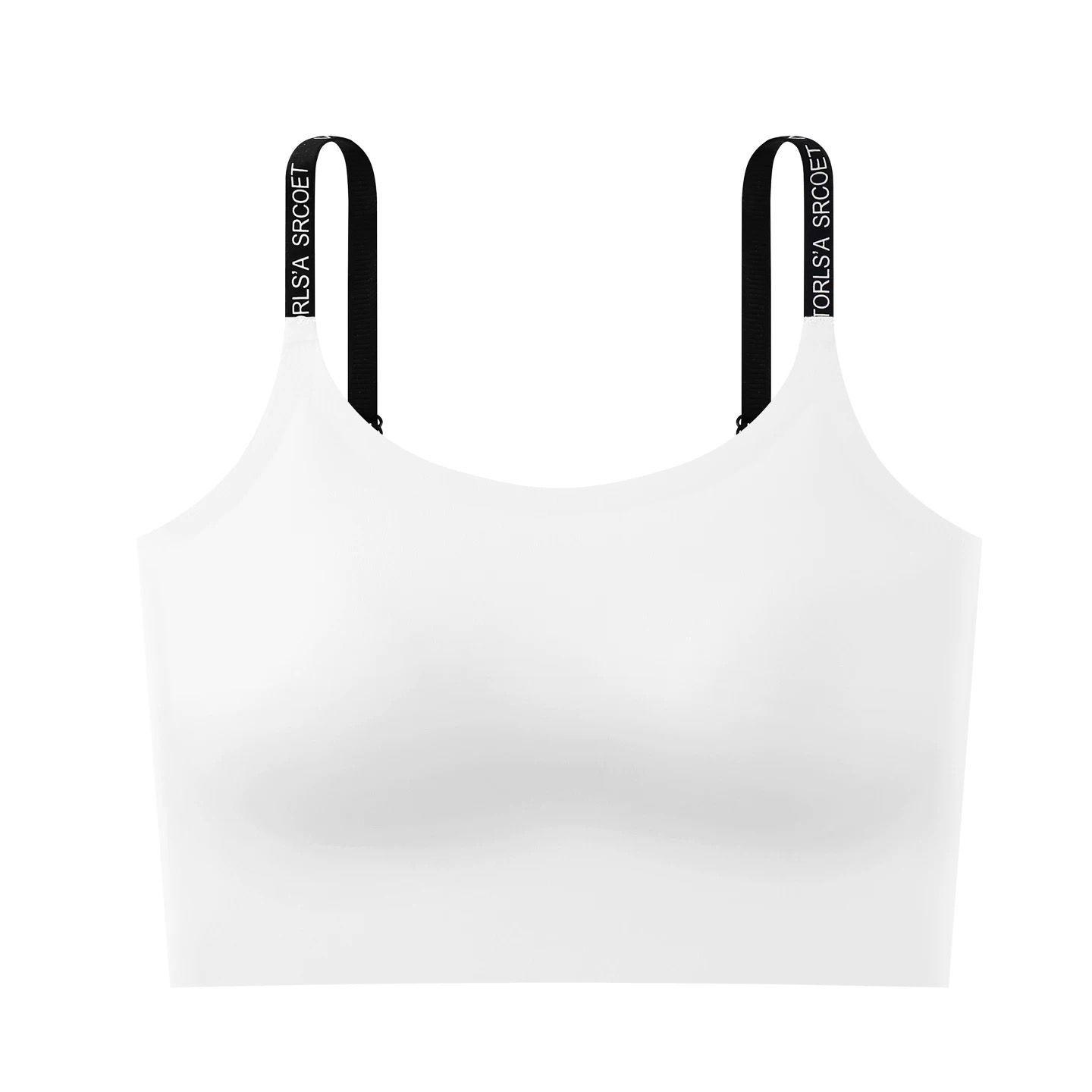 

Бесшовный спортивный бюстгальтер без косточек с перекрещенными лямками на спине – Женский удобный жилет L 36/80ABC белый