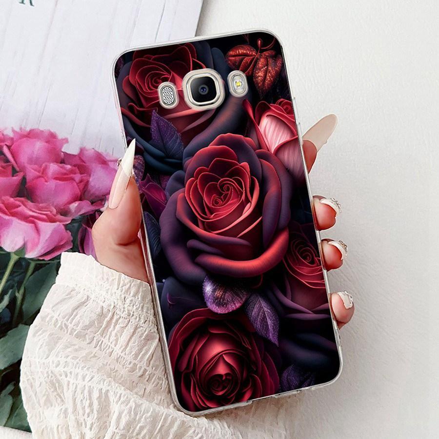 For Samsung J3 J5 J7 2016 Phone Case Back Cover Cute flower Painted TPU Cases For Samsung GalaxyJ5 2016 J510F Soft Fundas