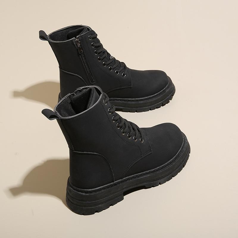 

Tide Martin boots women s autumn new British platform student short boots versatile locomotive rhubarb boots 2627 40