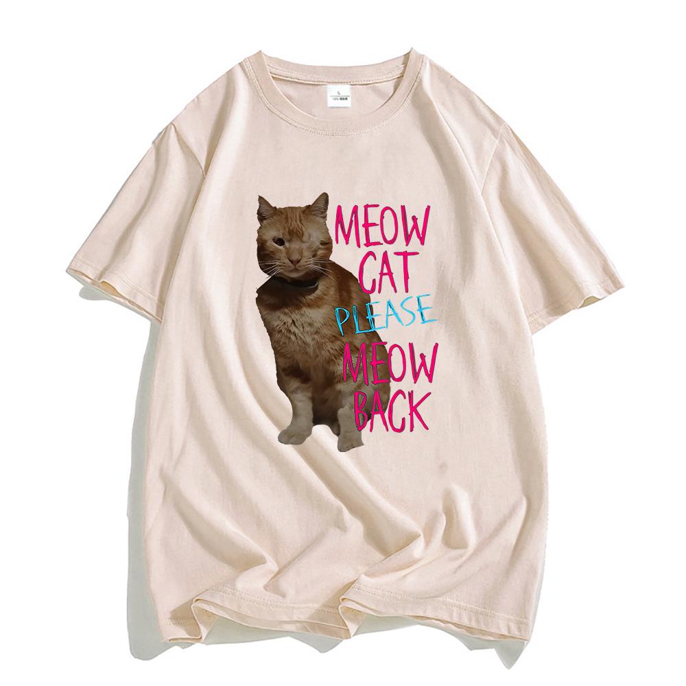 Singer Baby Lasagna Print T-Shirts Baumwolle Herren/Damen Freizeit T-Shirt Miau Katze Bitte Miau Zurück Grafik T-Shirts Camisas Sommer