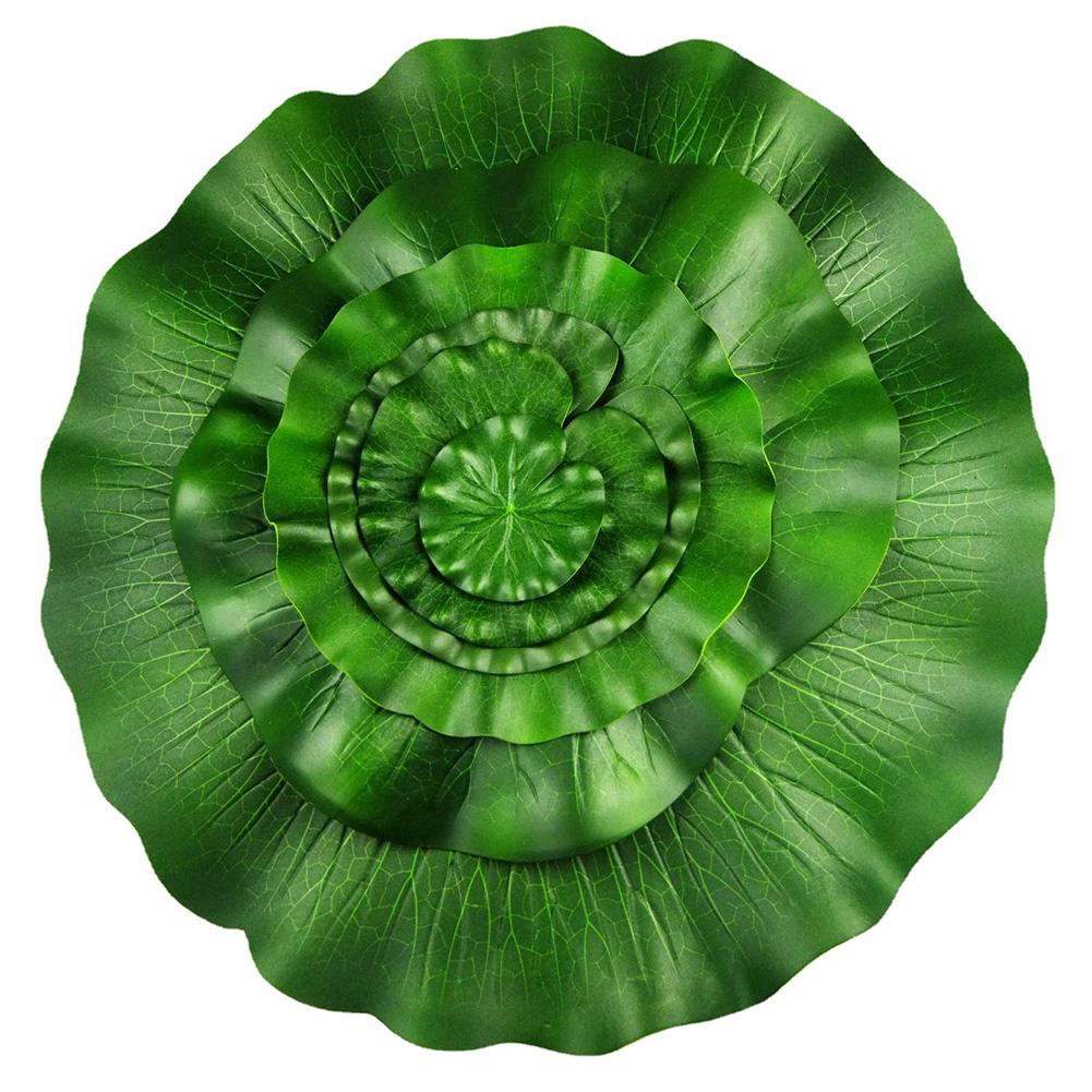 10 Stück Lotusblatt-Seerosen-Gartendekoration aus PU und Schaumstoff