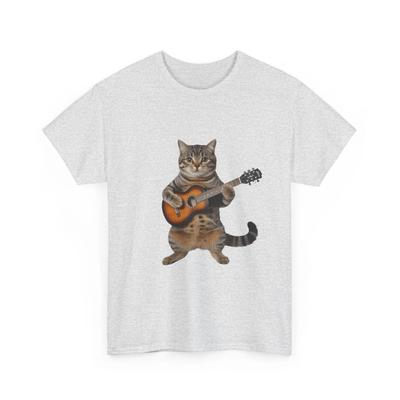 Lustiges Katzen-T-Shirt Musik Süße Katze spielt Gitarre T-Shirt