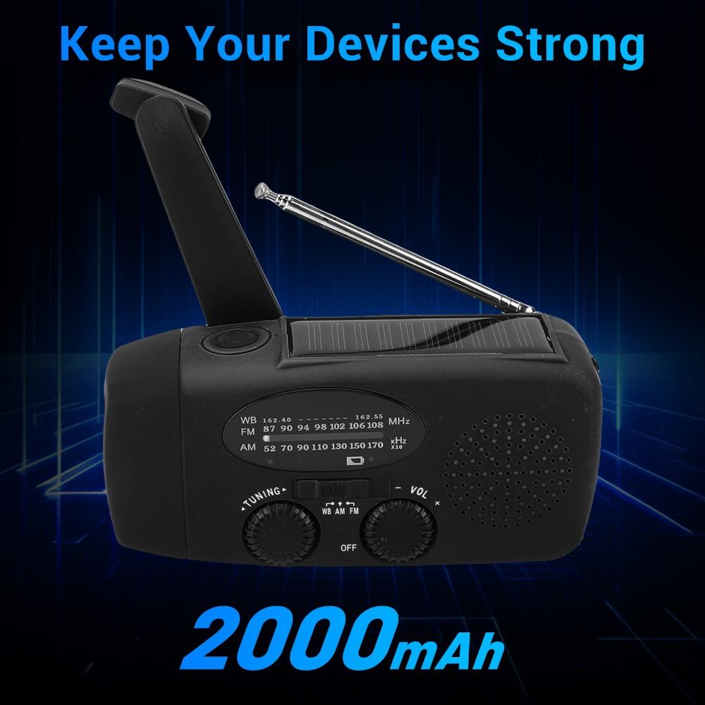 Solar Charging Solar Powered Radio Multicolor Weather Alert Radio  Home Preparedness