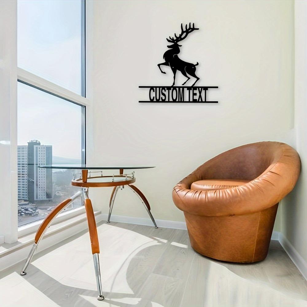 Metal Deer Name Sign, Custom House Number, Modern Entryway Decor, Housewarming Gift