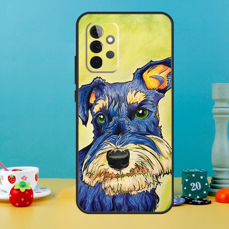 Miniature Schnauzer dog art Case For Samsung Galaxy A14 A24 A34 A54 A12 A22 A32 A52 S A13 A33 A53 A51 A71 Phone Cover