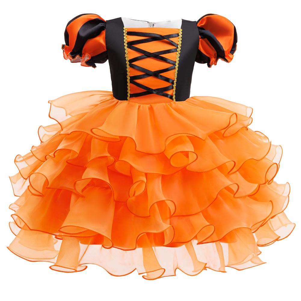 New Halloween Party Children's Gift Princess Dresses Middle and Large Children's Cake Dress Children's Dress Cosplay Performance Costumes 638