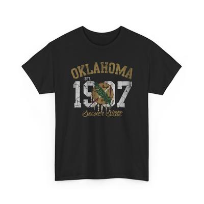 Oklahoma Est.1907 Sooner State Heavy Cotton Unisex T‑Shirt