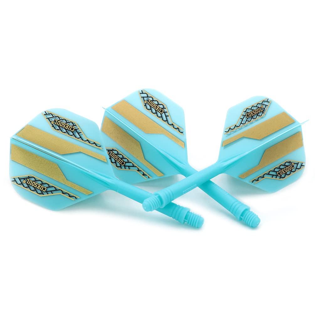 CUESOUL Integrated Flights AK5 Standard Shape Blue Base Gold Black Pattern Set Of 3 CSAK-55X-1