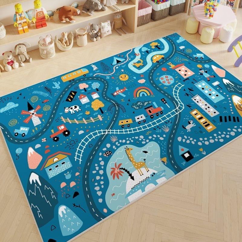 Cartoon Car Traffic Children's Carpet Play Room Crawling Mat Home Decoration Living Room and Bedroom Floor Mat Gift