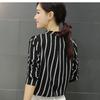 Elegant Women Long Sleeve O-neck Stripe Blouse With Premium Quality Fabric And Timeless Design