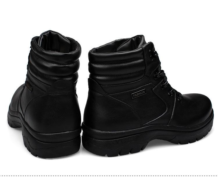 Men's Winter Martin Boots with Velvet Lining - Warm, Casual, High-Top, Round Toe, Large Sizes Available