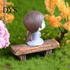 Micro Landscape Romantic Craft Resin Double Stool Bench Garden Figurine Decor