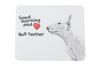 Bull Terrier, Bully - baskılı mouse pad, kişiselleştirilmiş köpek temalı mouse pad, Art-Dog markasından bir ofis çalışanı için benzersiz bir gadget
