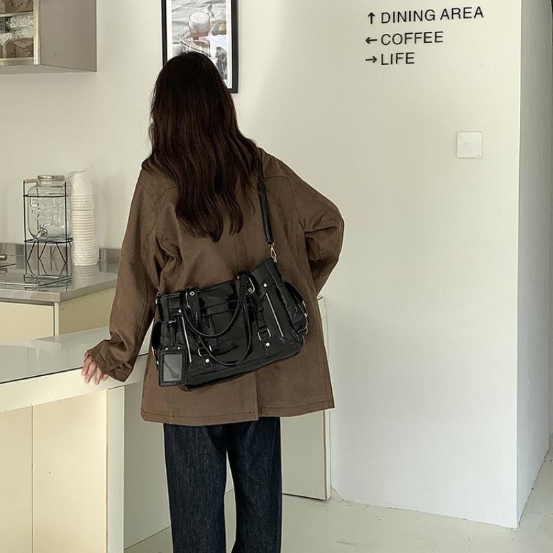 Large-capacity Tote Bag, Personalized Hand-held Motorcycle Bag, Single-shoulder Bag, Commuter Crossbody Bag