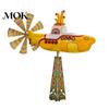 No Battery Wind Spinner Garden for Outside Big Foot Riding Motorcycle/Truck/Airplane Metal Rotatable Colorful Yard Windmill with Stake Retro Courtyard